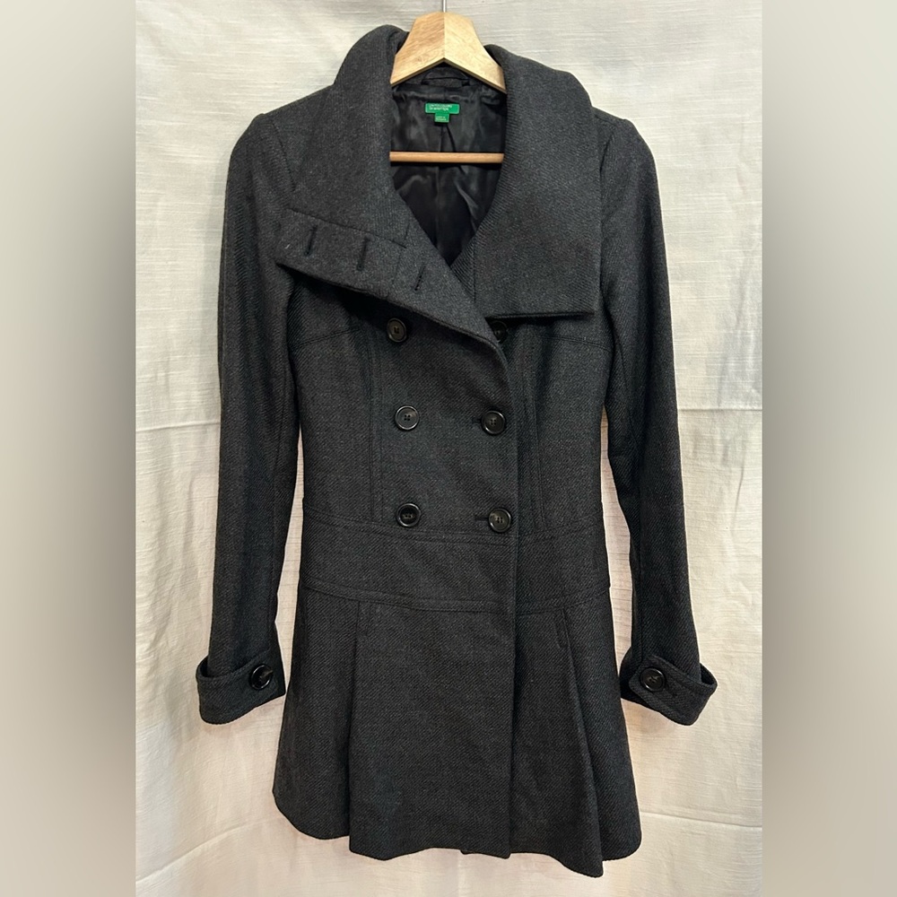 Vintage United Colors‎ of Benetton Double-Breasted Women's Pleated Coat Dress